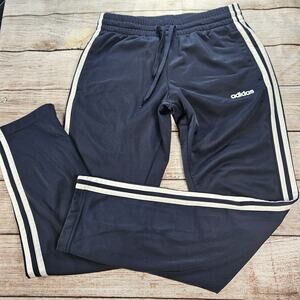 Adidas Men's Joggers Jogger Size Small Blue with White Stripe Athletic Pants